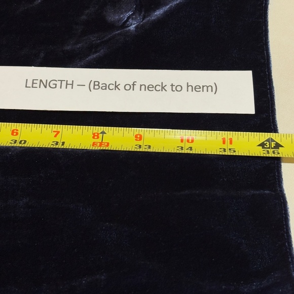 Eileen Fisher Mandarin Collar Velvet Tunic Button Shirt Sz M Navy Holiday Party - Picture 12 of 15